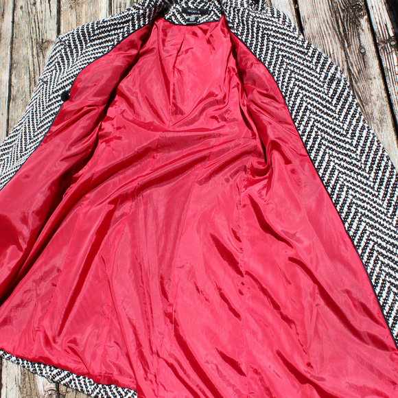 Arden B. Zebra Chevron Puff Sleeve 6x2 Button Coat - Picture 8 of 8